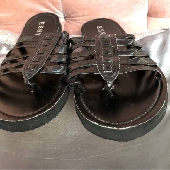 ESNY vintage Women's flat Thong gladiator slide Sandals size6 * rare find* EUC - Picture 7 of 11